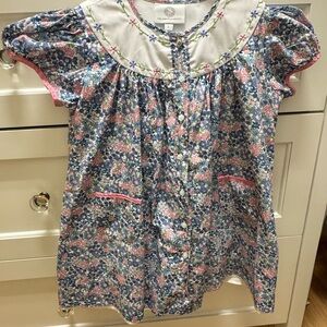 The Proper Peony Floral Kids Dress - Blue and Pink